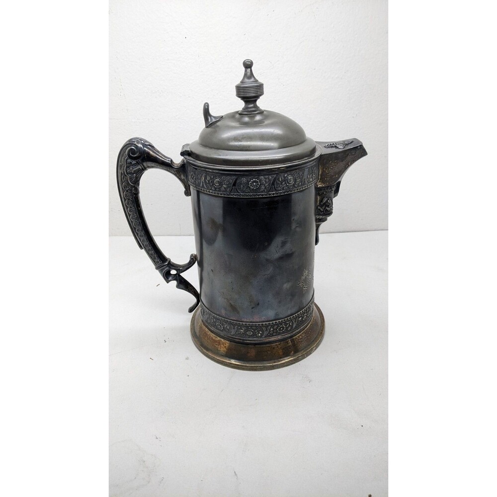 Vintage Wilcox Silver Plate Co. Meriden, Conn. Water Pitcher Heavy/Ornate